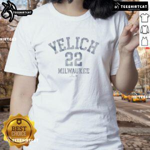 Official Christian Yelich October Ladies Tee featuring a stylish design for fans of the Milwaukee Brewers.