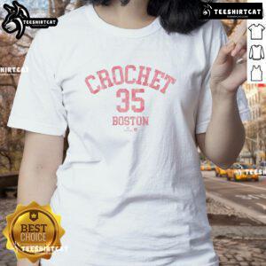 Official Garrett Crochet October Crewneck Ladies Tee in autumn colors, perfect for cozy fall fashion.