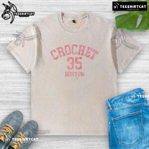 Official Garrett Crochet October Crewneck Washed T-Shirt in soft fabric, featuring a stylish design perfect for fall fashion.