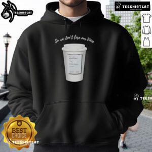 Alt Text: Official So We Dont Lose Our Voice Mint Majesty Tea hoodie with vibrant tea label design for tea lovers.