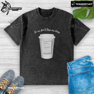 Mint Majesty Tea order tea label on a washed t-shirt, promoting the 'So We Don't Lose Our Voice' campaign.
