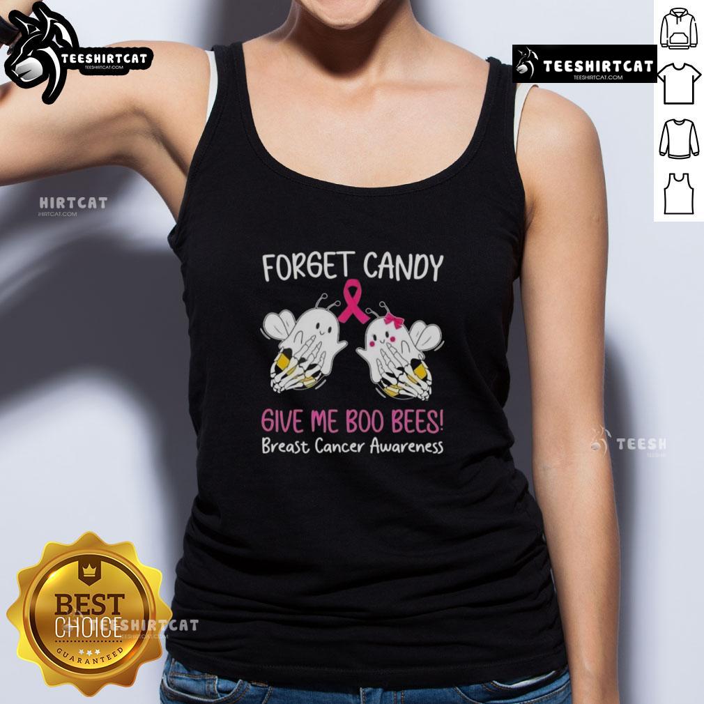 Original Forget Candy Give Me Boo Bees Breast Cancer Awareness Tank Top featuring a playful design for awareness.