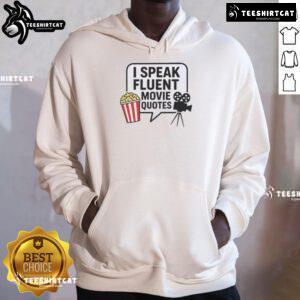 Original I Speak Fluent Movie Quotes Hoodie in black, featuring iconic movie quote graphics, perfect for film lovers.