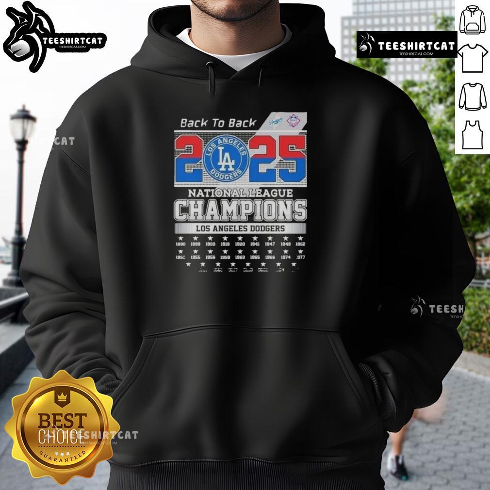 Premium 2025 Los Angeles Dodgers National League Champions hoodie showcasing team pride and stylish design.