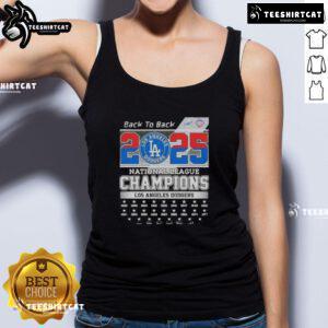 Alt Text: Premium 2025 Back-to-Back Los Angeles Dodgers National League Champions tank top, showcasing team pride and style.