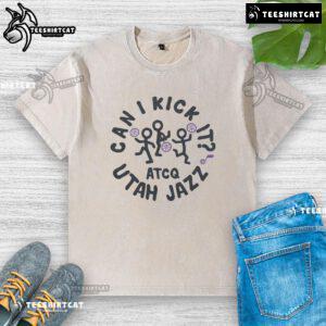 Premium A Tribe Called Quest X Utah Jazz Can I Kick It washed t-shirt featuring vibrant graphics and comfortable fit.