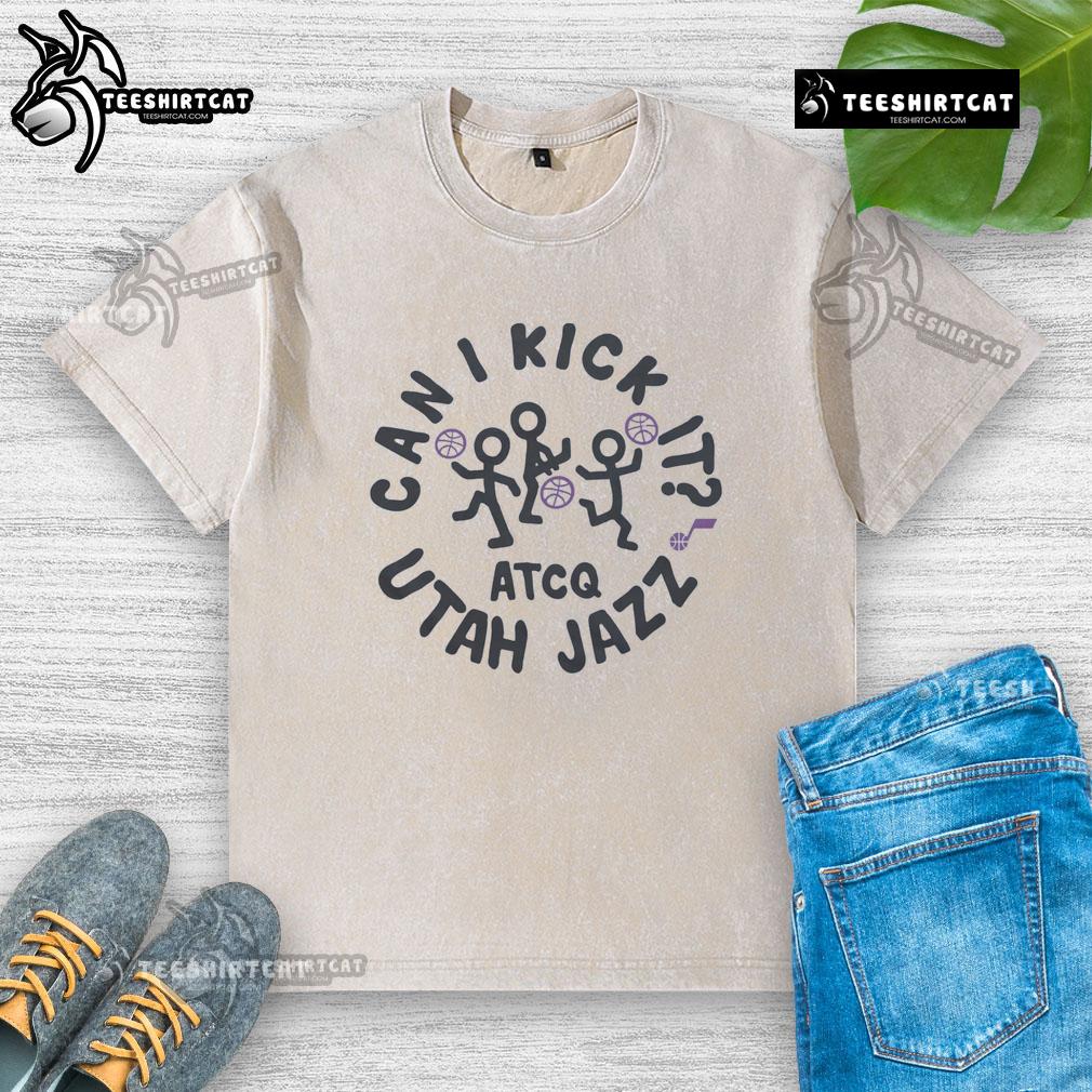 Premium A Tribe Called Quest X Utah Jazz Can I Kick It washed t-shirt featuring vibrant graphics and comfortable fit.