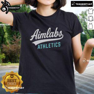 Premium Aimlabs Athletics Logo on a stylish ladies tee, perfect for sports enthusiasts and casual wear.