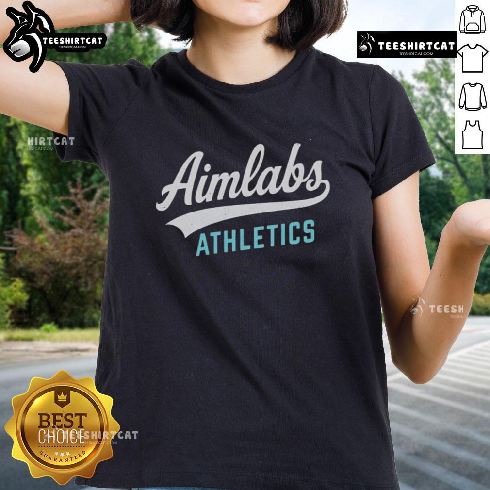 Premium Aimlabs Athletics Logo on a stylish ladies tee, perfect for sports enthusiasts and casual wear.