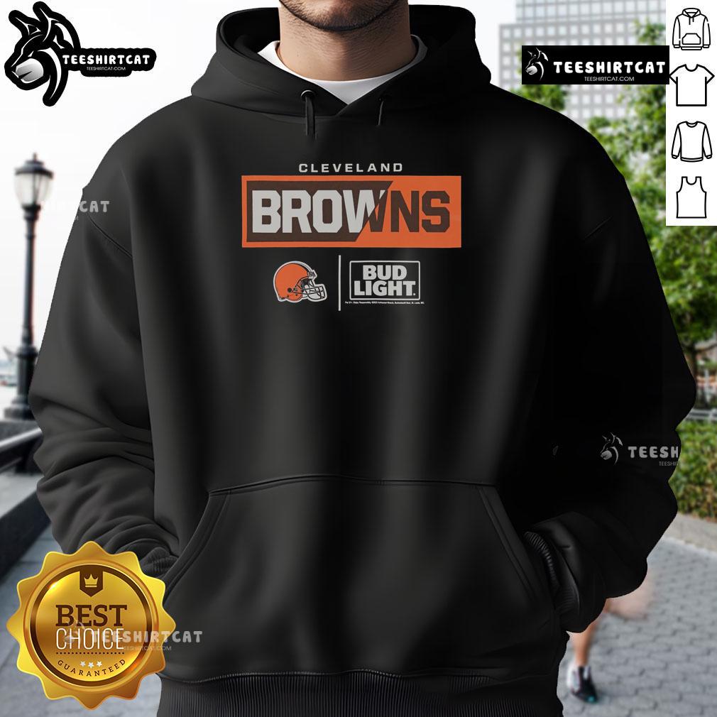 Premium Bud Light Cleveland Browns team hoodie featuring bold team logo and stylish design for fans.