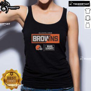 Alt Text: Premium Bud Light Cleveland Browns team tank top featuring bold team colors and logo, perfect for game day attire.