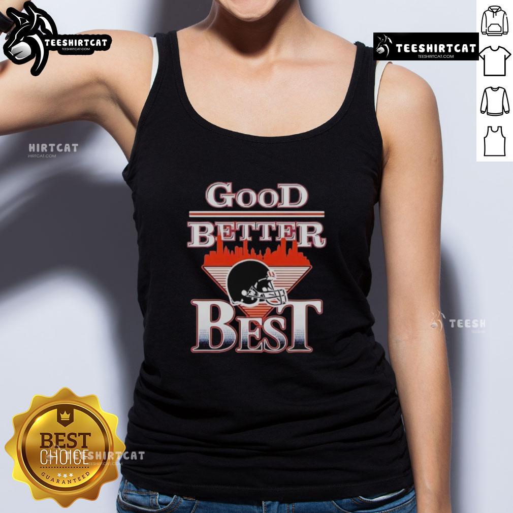 Premium Good Better Best Chicago Bears NFL helmet tank top for fans, featuring vibrant team colors and stylish design.