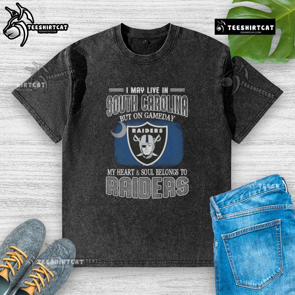 Premium washed Raiders t-shirt for fans in South Carolina, showcasing loyalty on game day with stylish comfort.