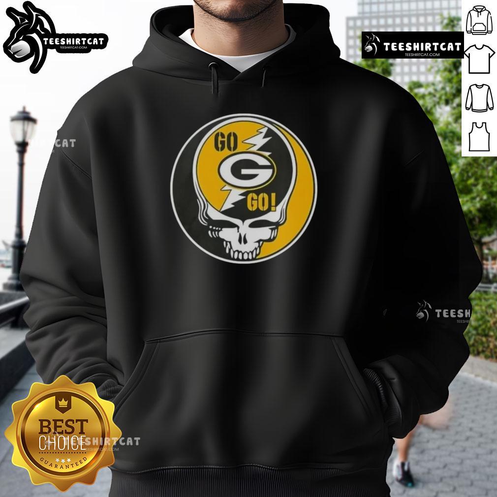 Alt Text: Premium NFL Green Bay Packers Grateful Dead Stealie hoodie featuring vibrant graphics and cozy design for fans.
