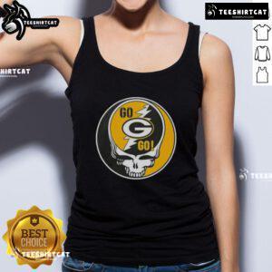 Premium NFL Green Bay Packers Grateful Dead Stealie Tank Top featuring vibrant graphics and a comfortable fit for fans.