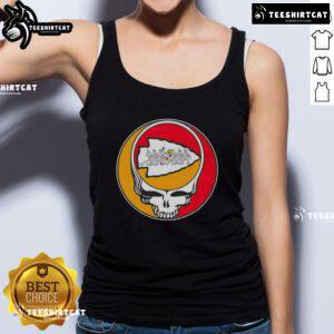 Premium NFL Kansas City Chiefs Grateful Dead Stealie tank top featuring vibrant graphics and a comfortable fit.