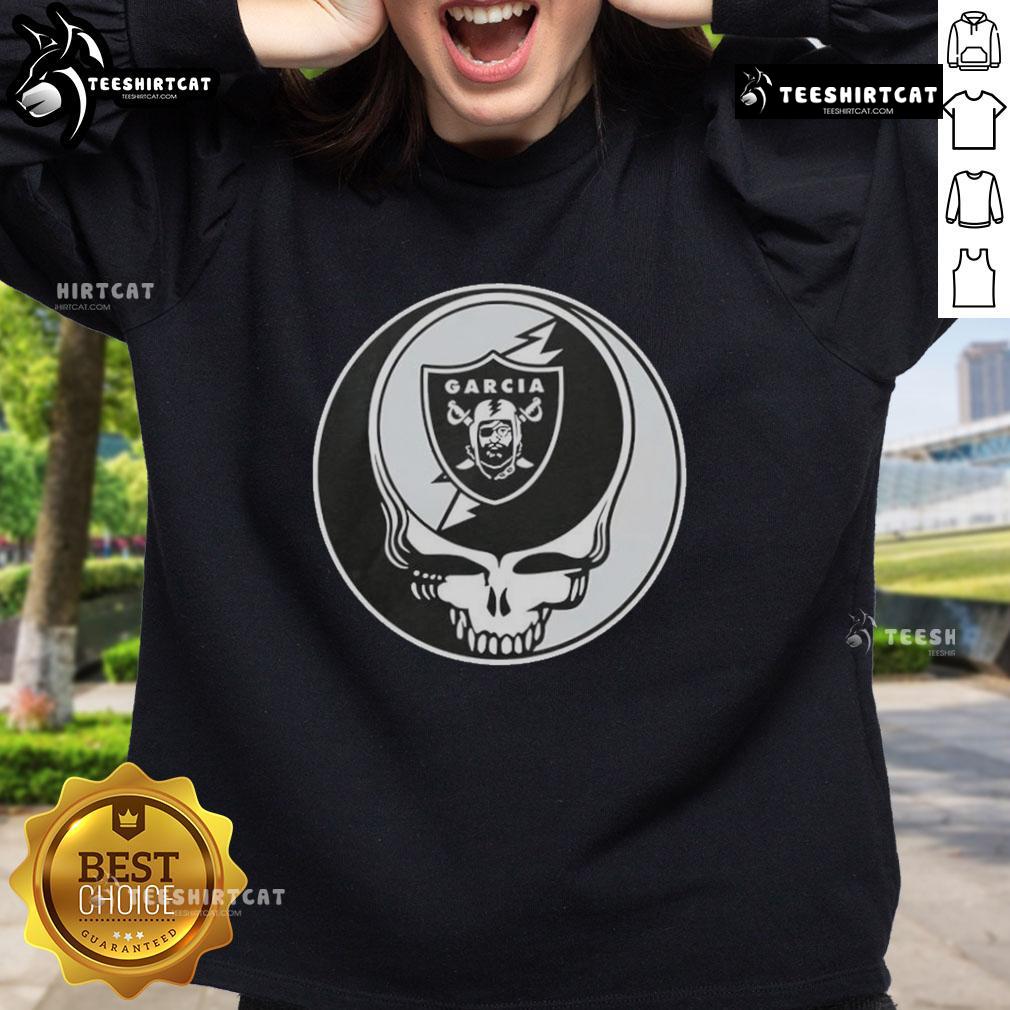 Premium NFL Oakland Raiders Grateful Dead Stealie sweatshirt featuring iconic graphics and comfortable fit.