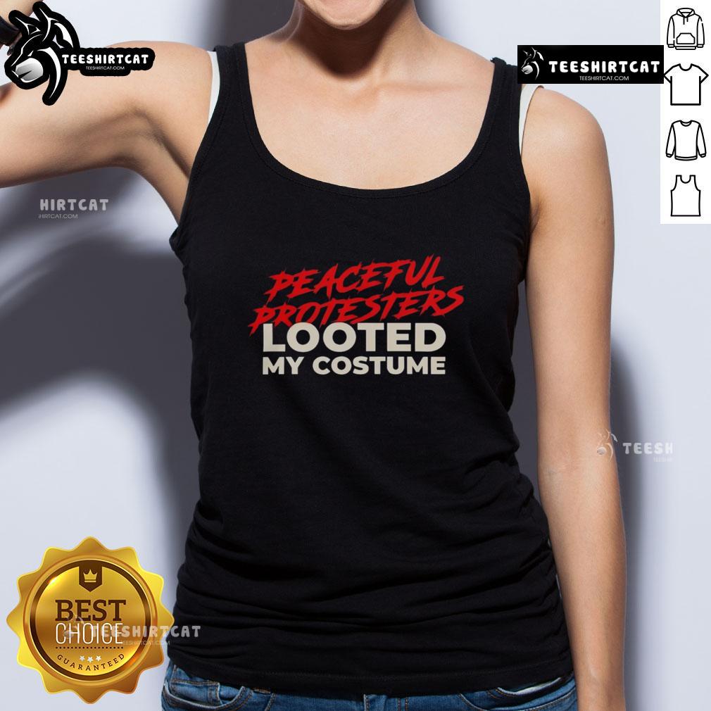 Premium peaceful protesters wearing stylish tank tops at a demonstration, showcasing unity and resilience in their cause.