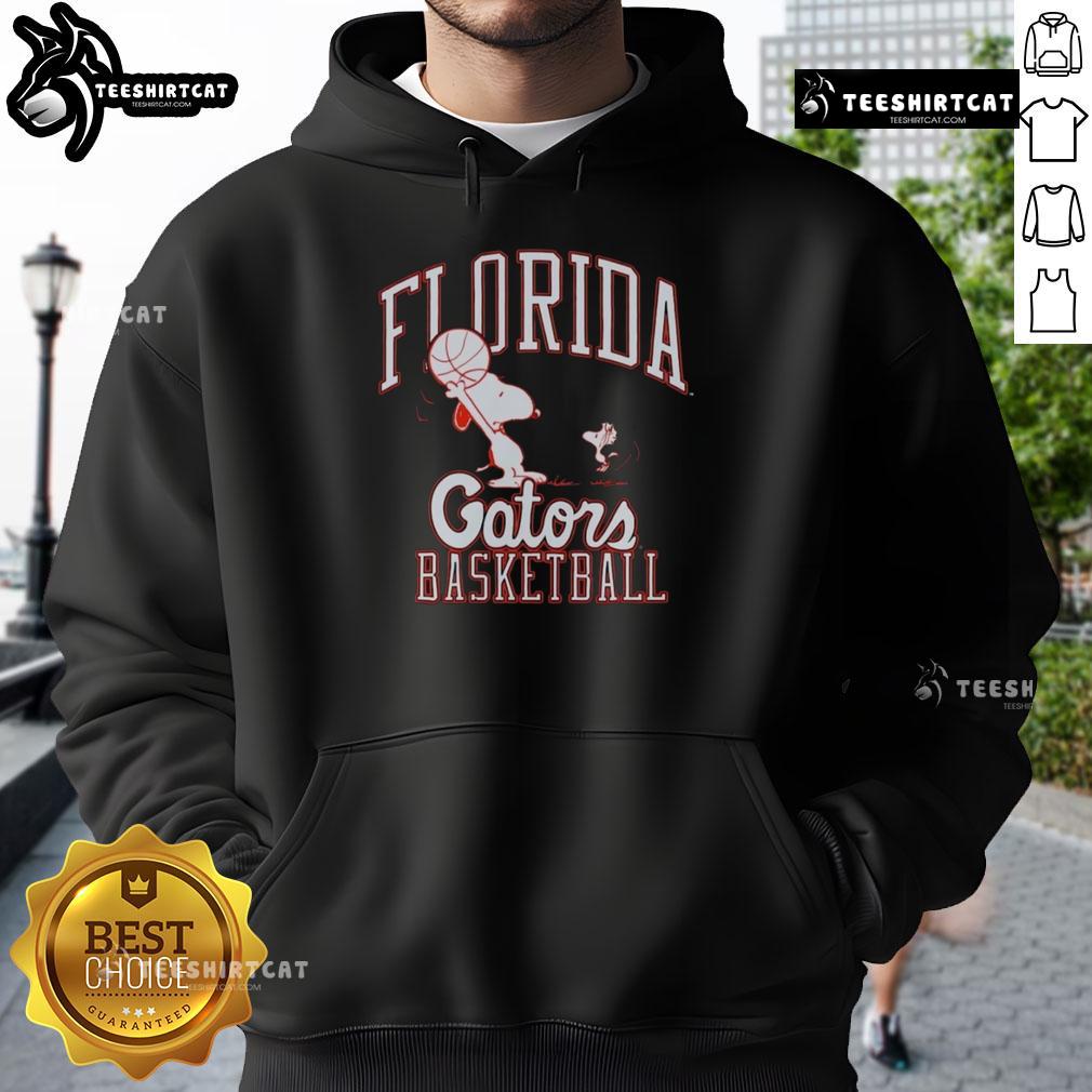 Premium Peanuts Snoopy X Florida Gators basketball hoodie featuring vibrant graphics and cozy design for fans.