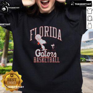 Premium Peanuts Snoopy x Florida Gators basketball sweatshirt featuring vibrant graphics and cozy design for fans.
