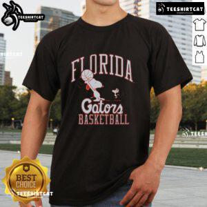 Alt Text: Premium Peanuts Snoopy X Florida Gators basketball t-shirt featuring vibrant graphics and a comfortable fit.