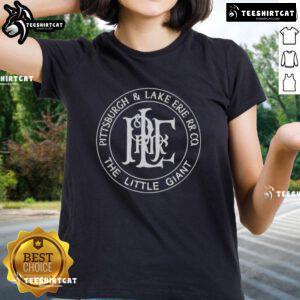Premium Pittsburgh and Lake Erie Railroad Logo on a stylish ladies tee, perfect for train enthusiasts and fashion lovers.