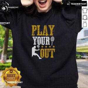 Premium Play Your Out Tennis Sweatshirt in navy blue, perfect for tennis enthusiasts and casual wear.