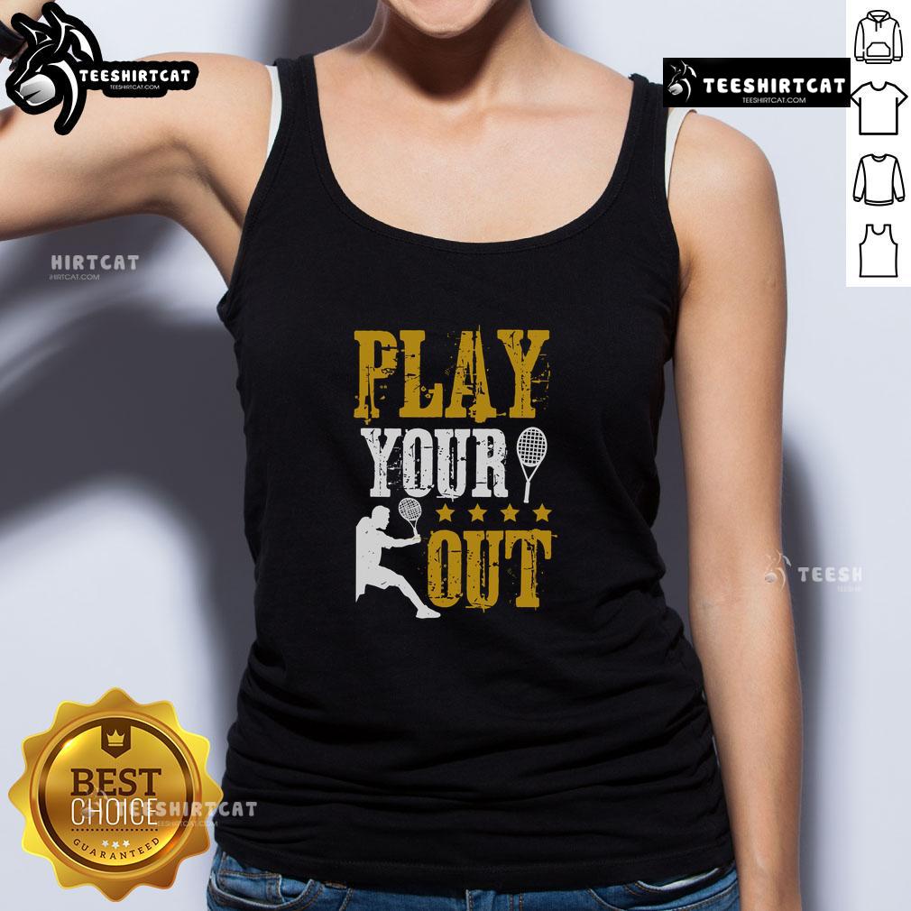 Premium Play Your Out Tennis Tank Top in vibrant colors, designed for comfort and performance on the court.