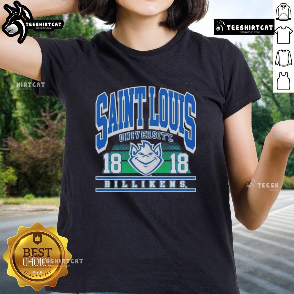 Premium Saint Louis University Billikens Est 1818 Ladies Tee featuring stylish design for proud SLU fans.