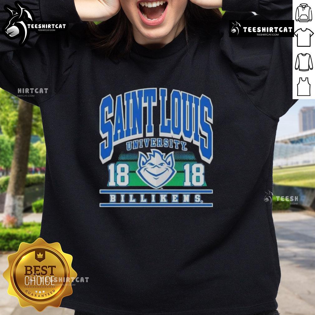 Premium Saint Louis University Billikens Est 1818 Sweatshirt in navy blue, showcasing school pride and comfort.