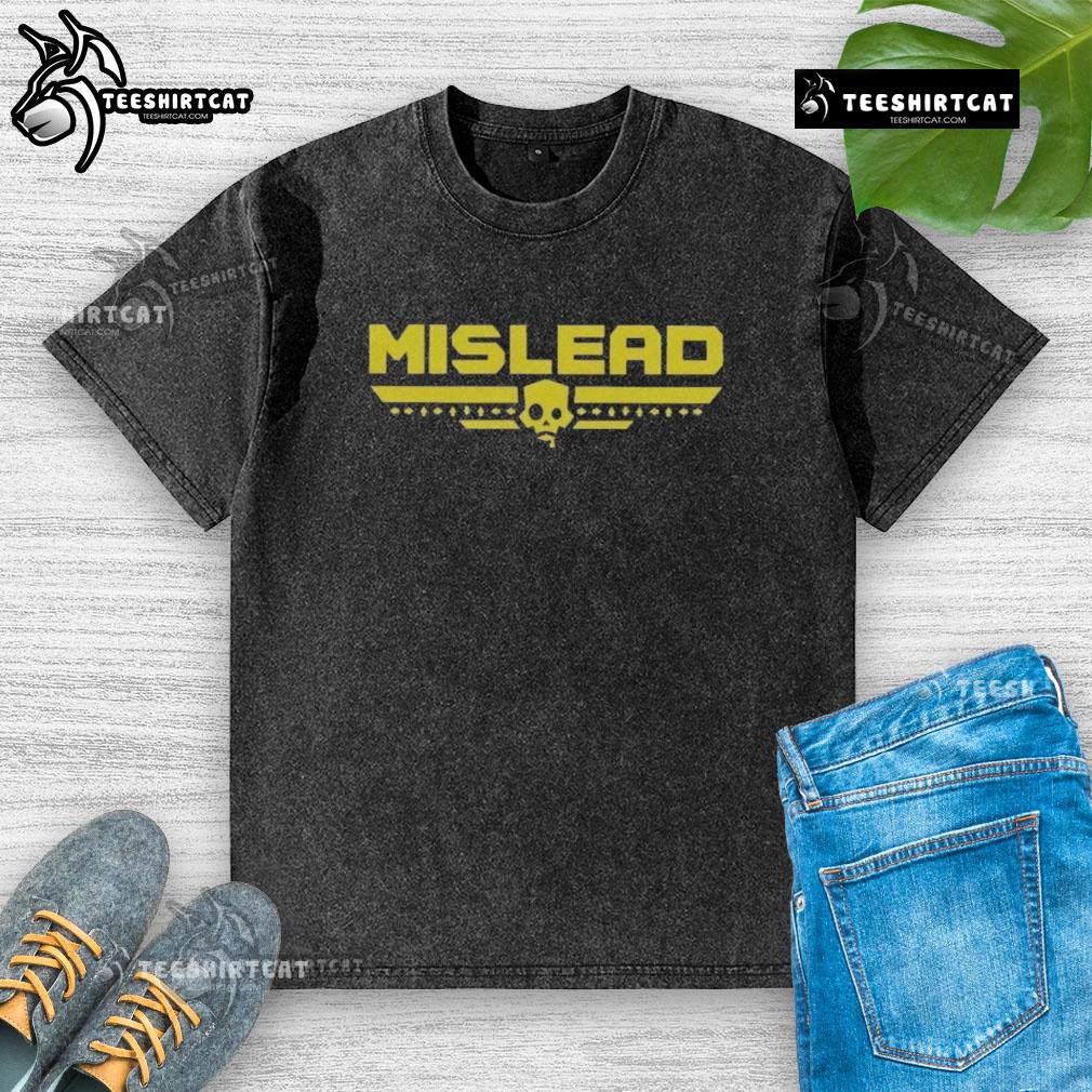 Alt Text: Premium skull mislead logo on a stylish washed t-shirt, perfect for casual fashion enthusiasts and graphic tee lovers.