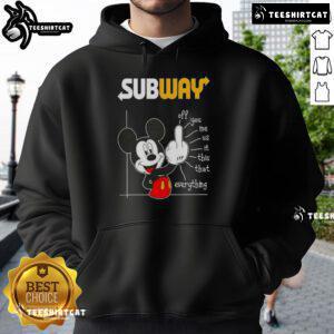 Alt Text: Premium Subway X Mickey Fluff Off You Me Us It This That Everything Hoodie in vibrant colors and stylish design.