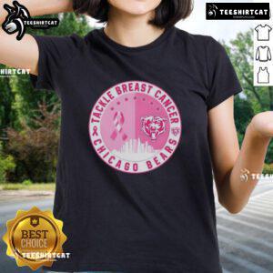 Premium Tackle Breast Cancer Chicago Bears football skyline ladies tee featuring vibrant team colors and stylish design.