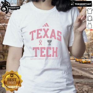 Premium Texas Tech Red Raiders Sideline 2025 Breast Cancer Awareness Ladies Tee in pink, perfect for game day and support.