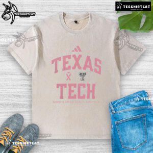 Alt Text: Premium Texas Tech Red Raiders Sideline 2025 Breast Cancer Awareness washed t-shirt in pink with logo design.