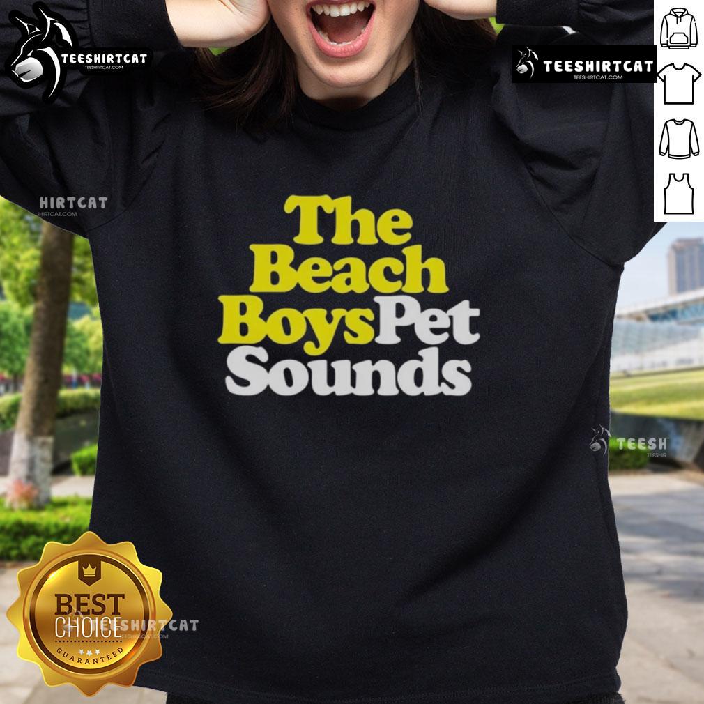 Alt Text: Premium The Beach Boys Pet Sounds sweatshirt featuring vibrant artwork, perfect for fans of classic music and cozy style.