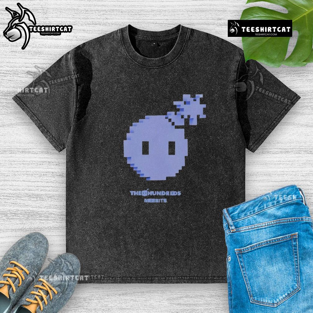 Alt Text: Premium The Hundreds X Meebits Pixel Washed T-Shirt featuring a vibrant graphic design on a soft fabric background.