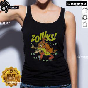 Premium Scooby-Doo and Shaggy Rogers vintage cartoon 'Zoinks' tank top featuring colorful graphics and playful design.