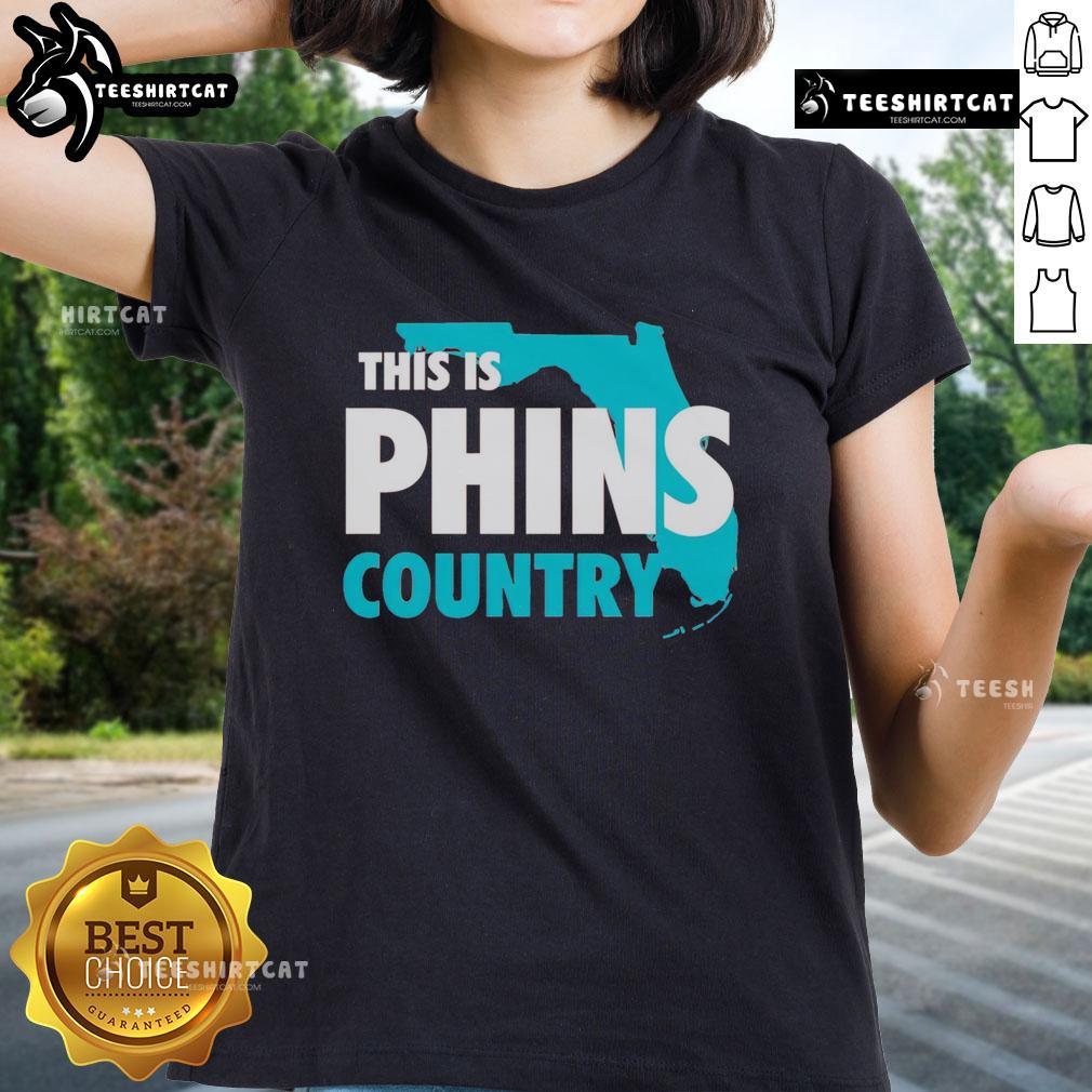Premium Phins Country ladies tee in vibrant colors, showcasing a stylish design perfect for fans of Phins Country.