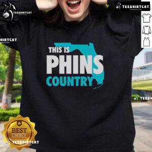 Premium Phins Country sweatshirt in navy blue, showcasing a stylish design perfect for fans and casual wear.