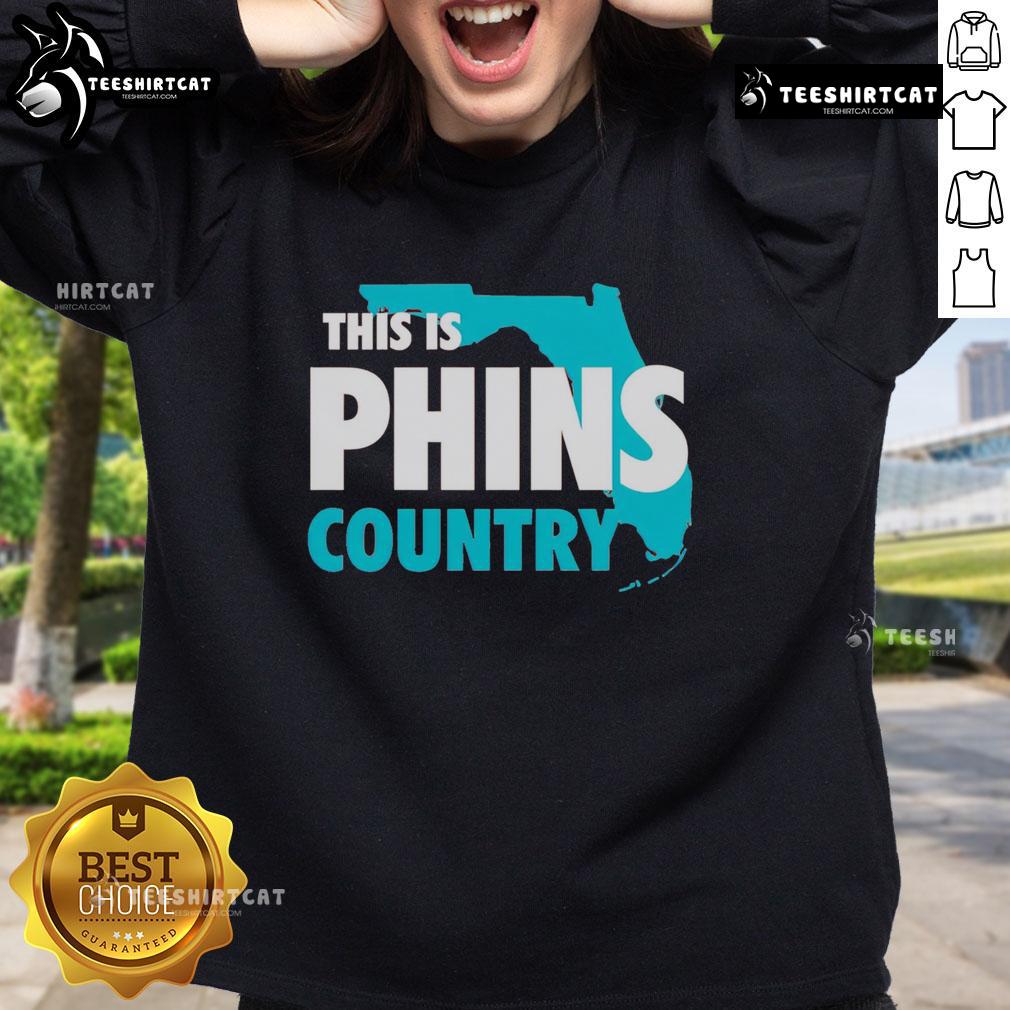 Premium Phins Country sweatshirt in navy blue, showcasing a stylish design perfect for fans and casual wear.