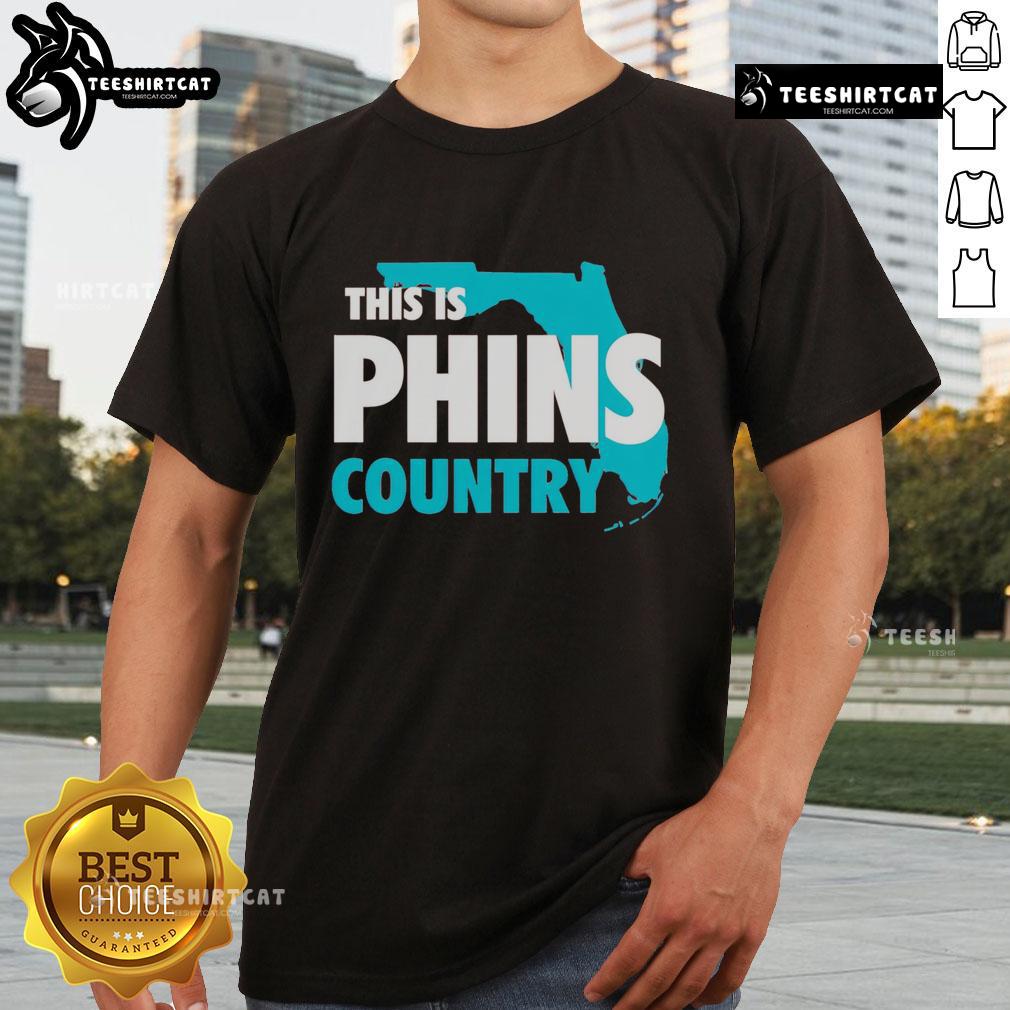 Alt Text: Premium This Is Phins Country T-Shirt featuring a vibrant design, perfect for Miami Dolphins fans and supporters.