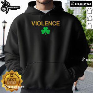 Premium Violence Shamrock Notre Dame Fighting Irish Hoodie in green, featuring iconic logo and stylish design for fans.