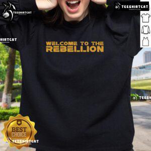 Premium Welcome To The Rebellion Sweatshirt featuring bold graphic design and comfortable fit for casual wear.