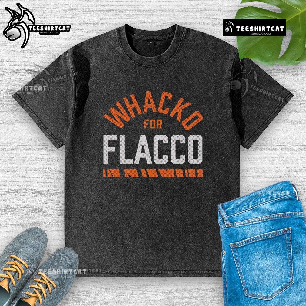 Premium Whacko For Flacco washed t-shirt featuring a stylish design, perfect for casual wear and sports fans.