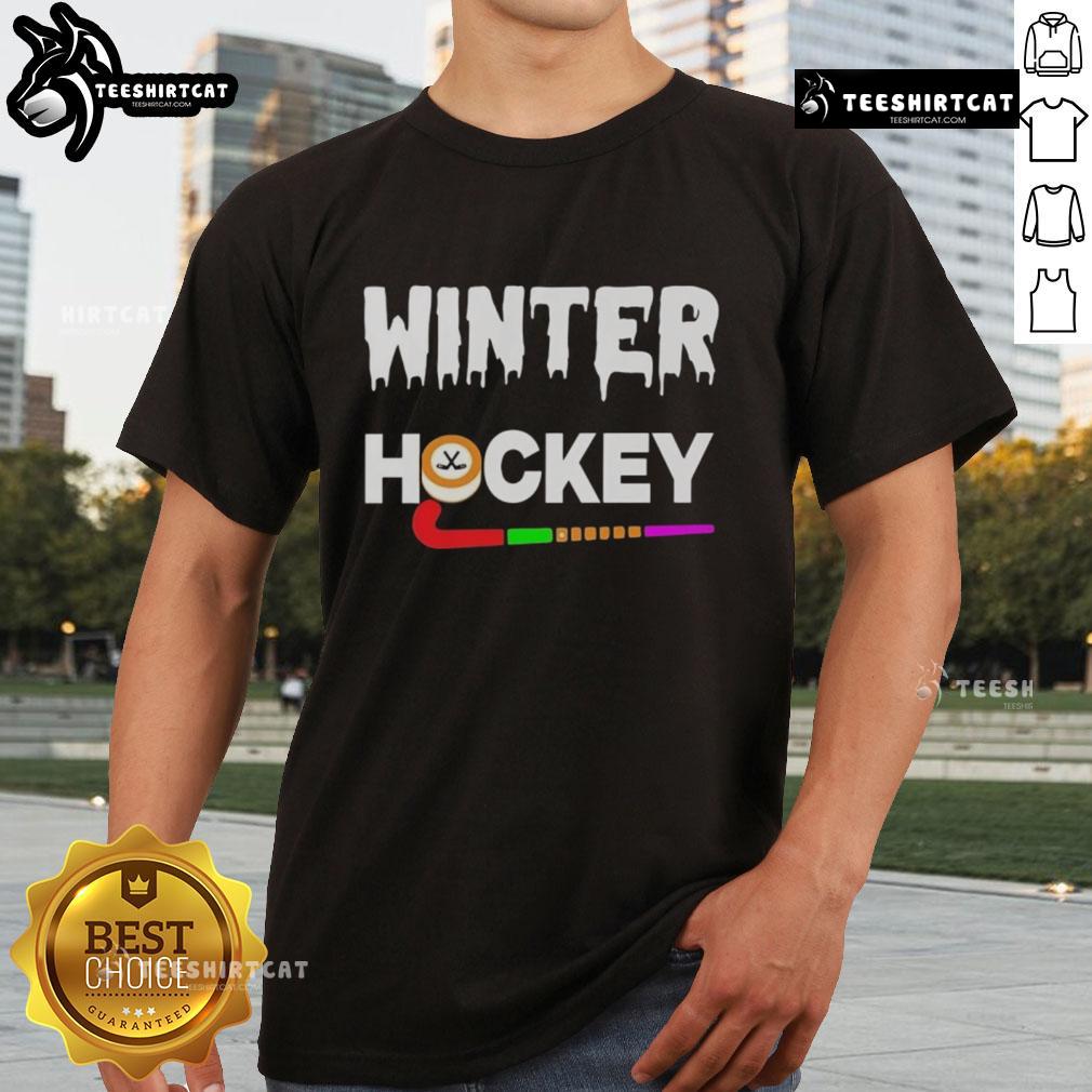 Premium Winter Hockey Logo T-Shirt featuring a stylish design perfect for ice hockey fans and winter sports enthusiasts.
