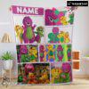 Pretty Barney & Friends Characters Collage Blanket Fleece Customized Blanket