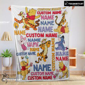 Pretty Cartoon Disney Winnie The Pooh With Friends Blanket Fleece Customized Blanket