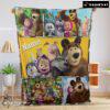 Pretty Cartoon Marsha And The Bear Family Cute Blanket Fleece Customized Blanket