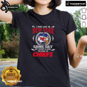 Kansas City Chiefs ladies tee for game day, showcasing pride for the team while living in New York.